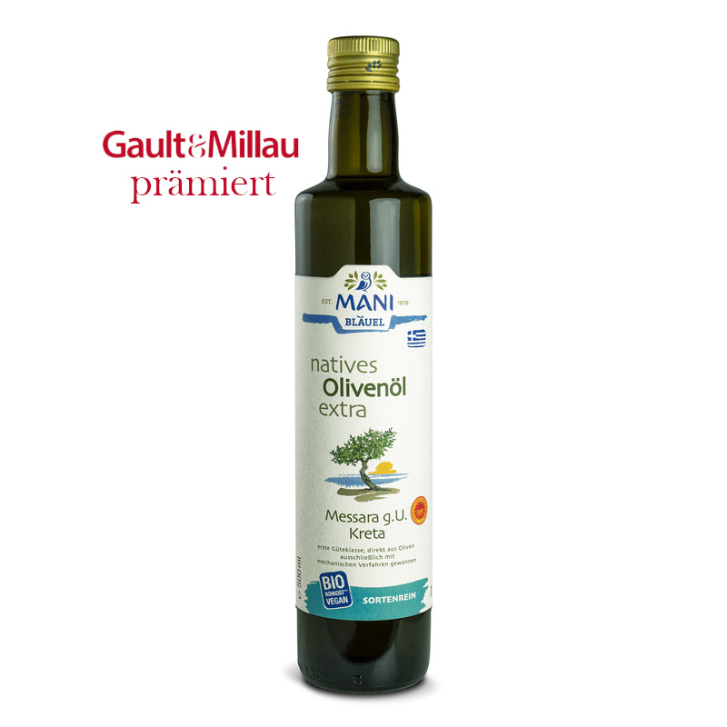 MANI natives Olivenöl extra, Messara g.U. Kreta, bio, 0,5 l Flasche