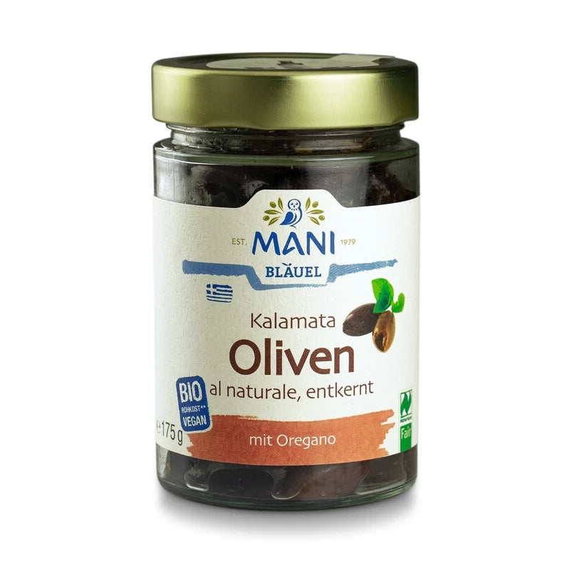ΜΑΝΙ Kalamata Oliven al naturale, entkernt, bio, NL Fair, 175g Glas