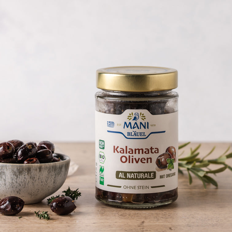 ΜΑΝΙ Kalamata Oliven al naturale, entkernt, bio, Naturland Fair