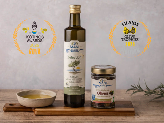 Awards für Mani Olivenöl und Oliven