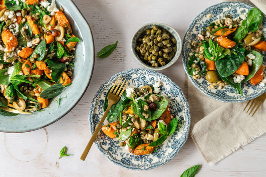 Rollgersten Salat mit Oliven und Kapern