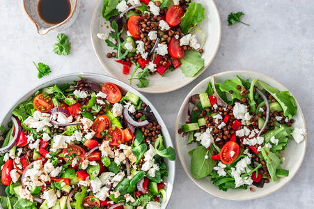 Lentil salad with feta