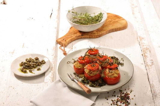 Strauchtomaten gefüllt mit One Pot Pasta