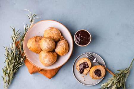 Loukoumades filled with chocolate cream
