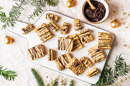 Orange biscuits with nougat filling