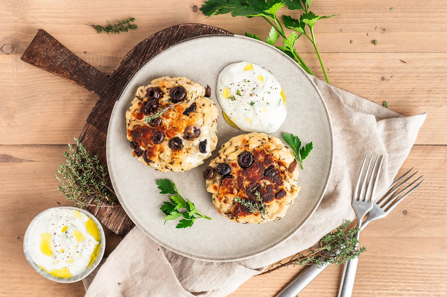 Kaspressknödel mit Tzatziki