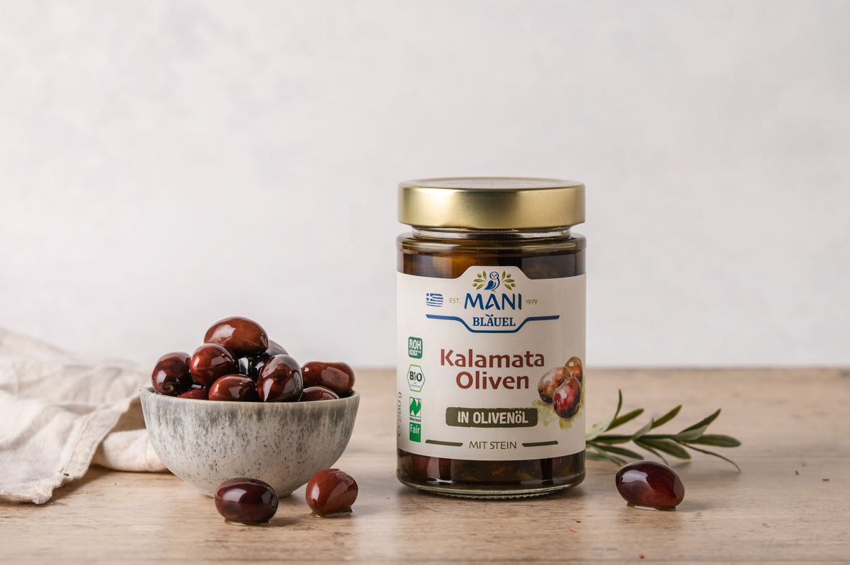 MANI Bläuel Kalamata Oliven in Olivenöl