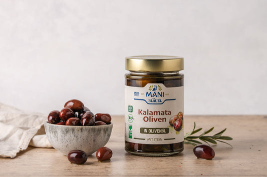 MANI Bläuel Kalamata Oliven in Olivenöl