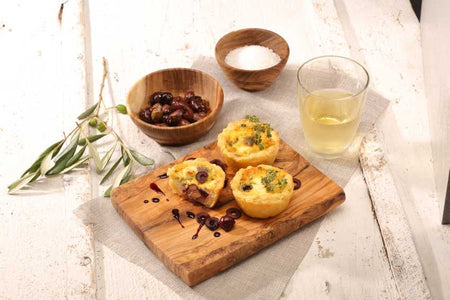 Goat Cheese Tartlets with Olive Cherries