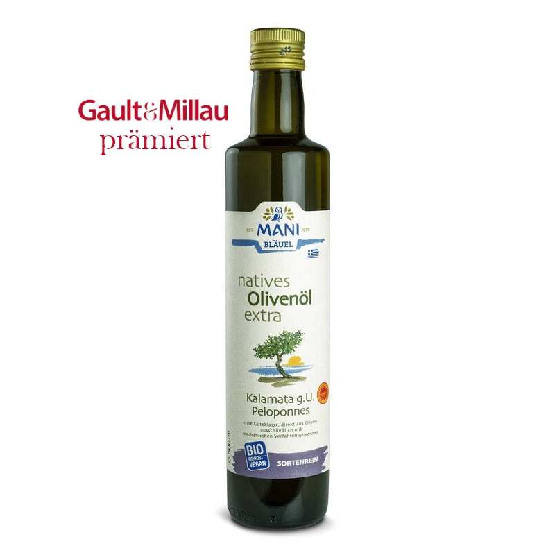 MANI natives Olivenöl extra, Kalamata g.U., bio, 0,5 l Flasche
