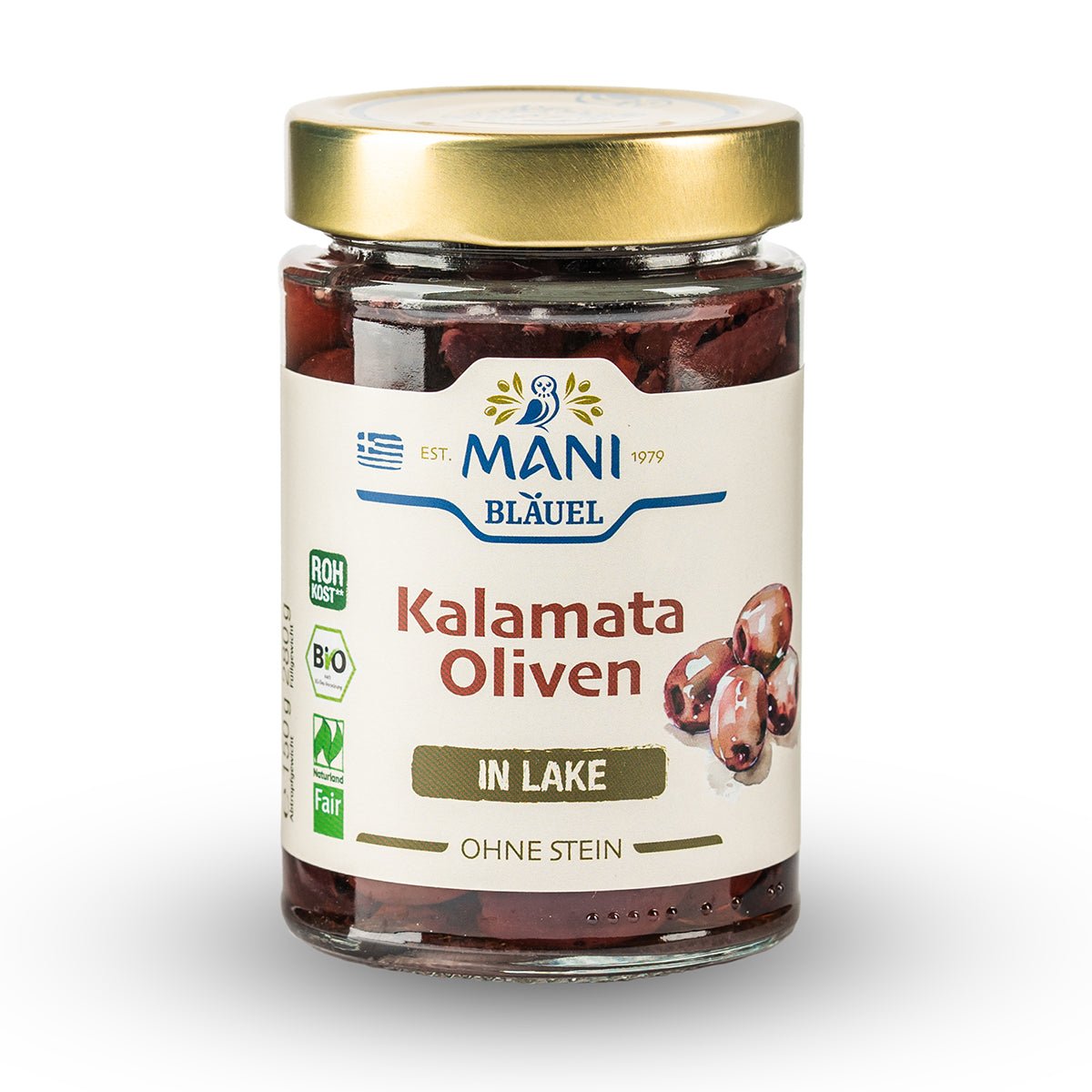 MANI Organic Kalamata Olives in Brine, Pitted, Naturland Fair