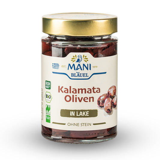 MANI Kalamata Oliven in Lake, entkernt, bio, Naturland Fair