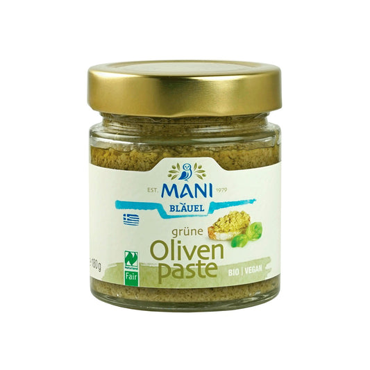 ΜΑΝΙ Grüne Olivenpaste, bio, NL Fair, 180g Glas