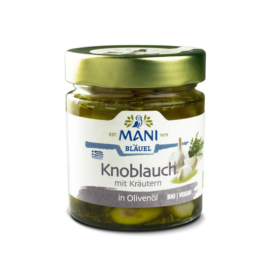 MANI Knoblauch in Olivenöl mit Kräutern, bio