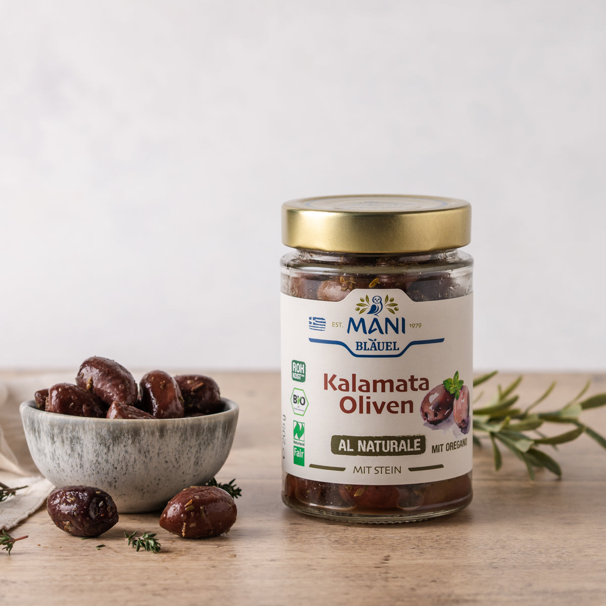 MANI Organic Kalamata Olives al naturale, Naturland Fair