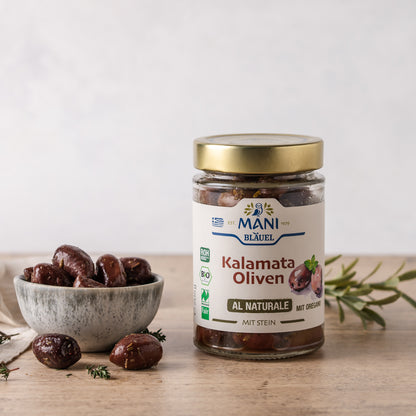MANI Organic Kalamata Olives al naturale, Naturland Fair