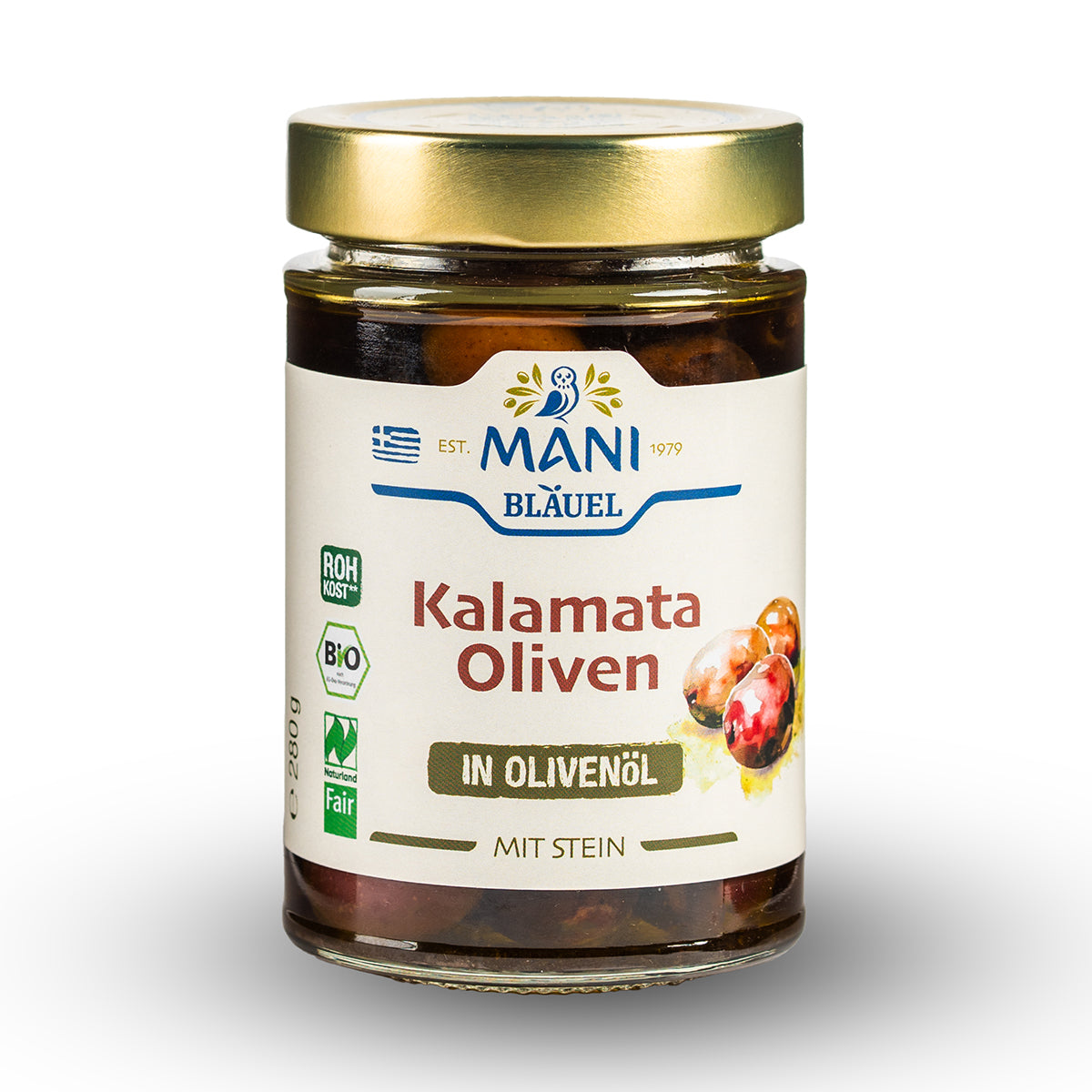 MANI Organic Kalamata Olives in Olive Oil, Naturland Fair