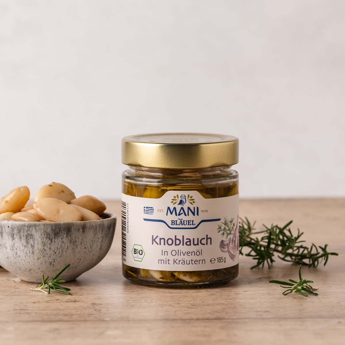 MANI Knoblauch in Olivenöl mit Kräutern, bio