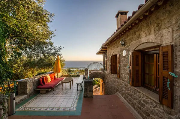 Biohotel Mani Sonnenlink mit Blick aufs Meer